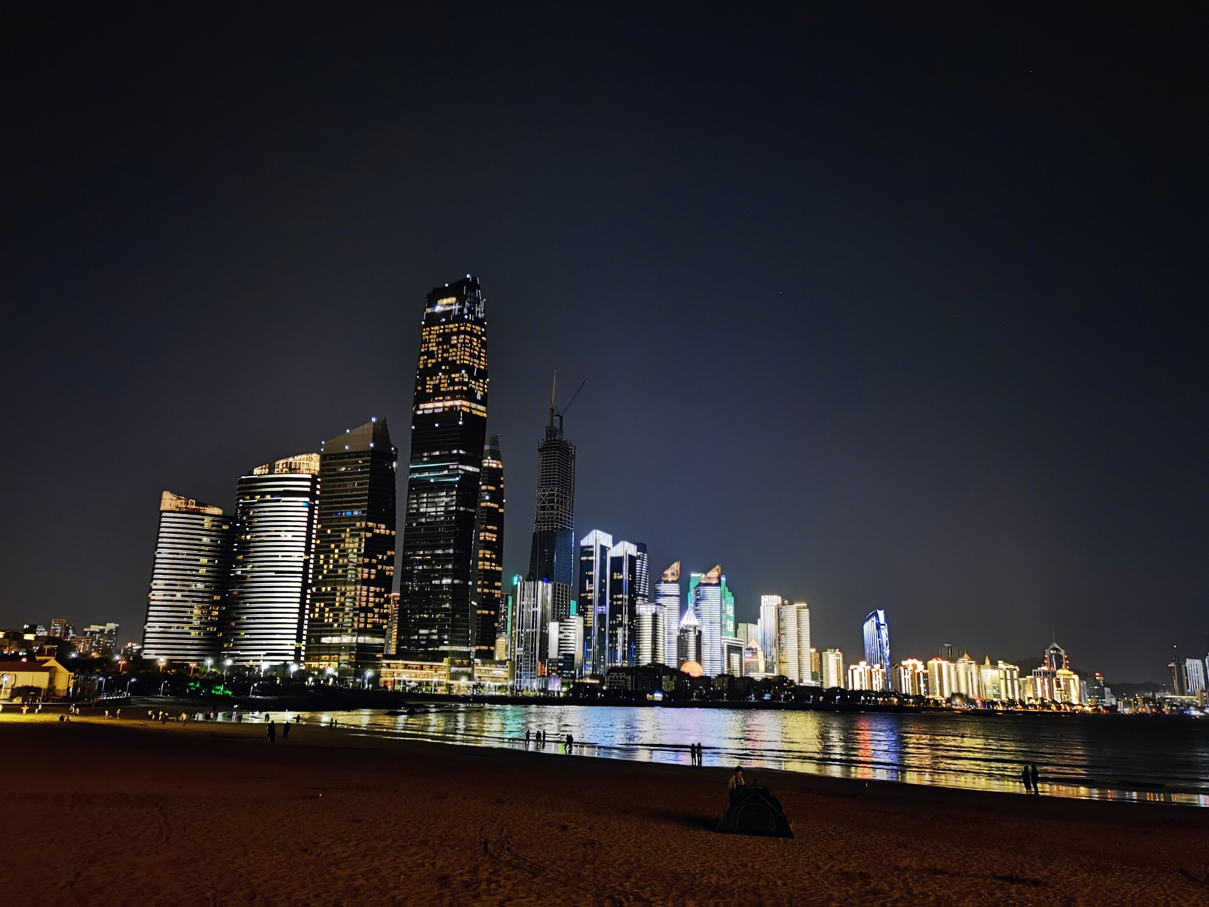 青岛 夜景 海滩