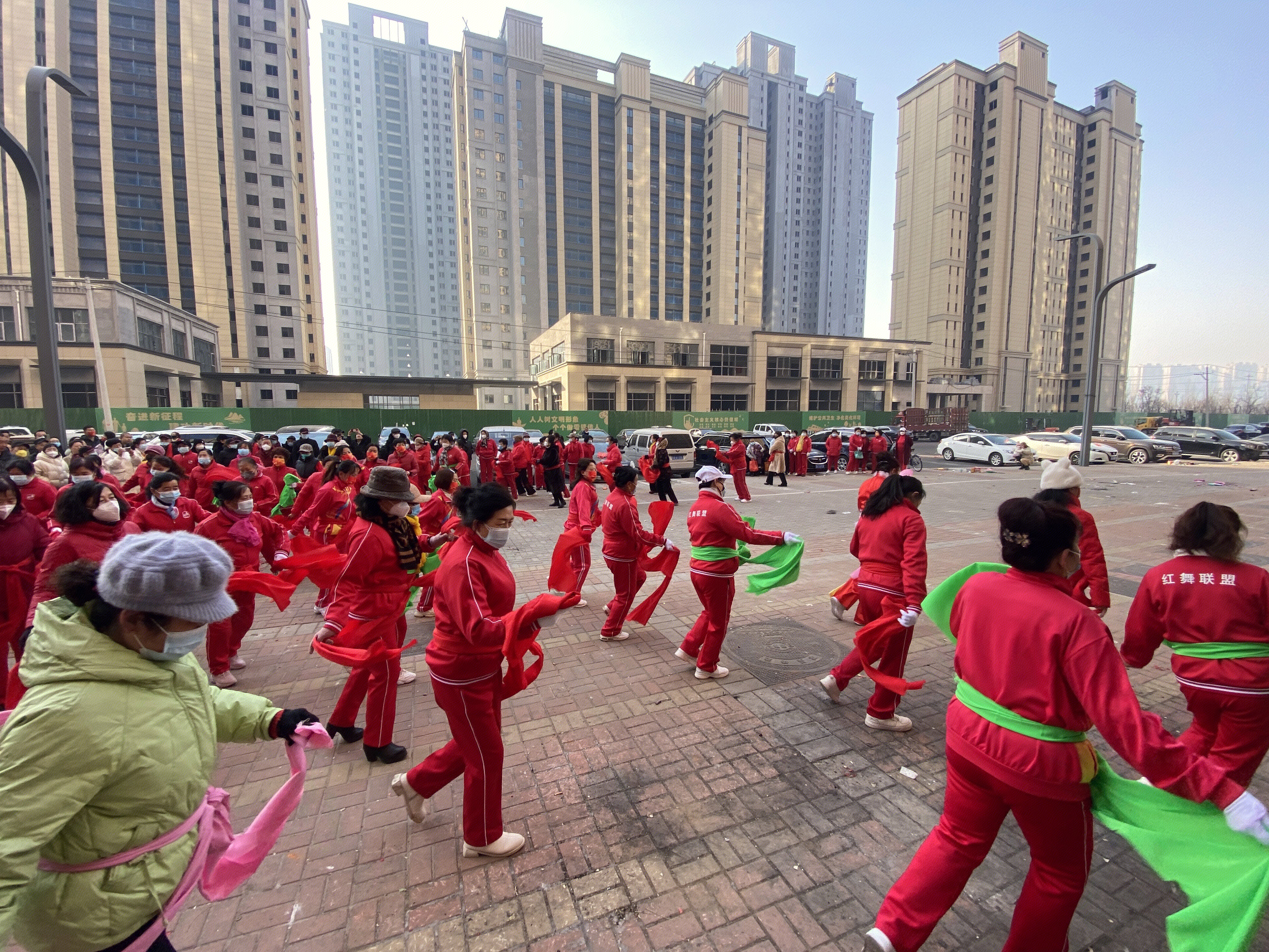 民间 秧歌 舞蹈团 新年