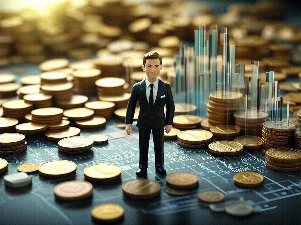 金币 钱 货币 资产 财产 金融 商人 企业家 富豪 基金经理 银行经理