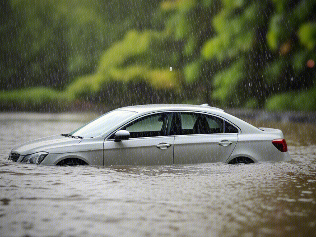 洪灾 洪涝 水泡车 降雨量大 大暴雨 洪涝灾害