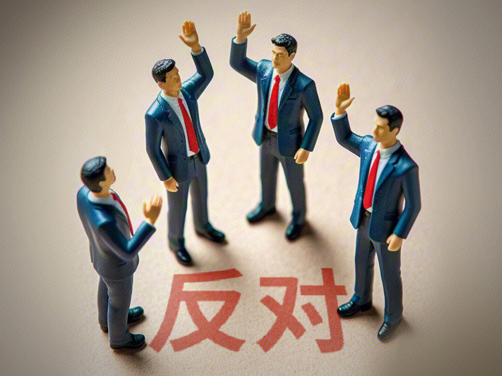 反对 举手 不赞成 意见