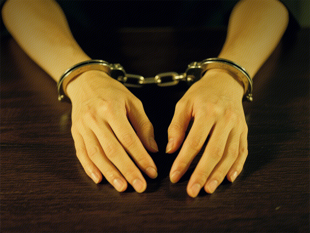 手铐 坐牢 拘留 刑拘 逮捕 拘留 看押