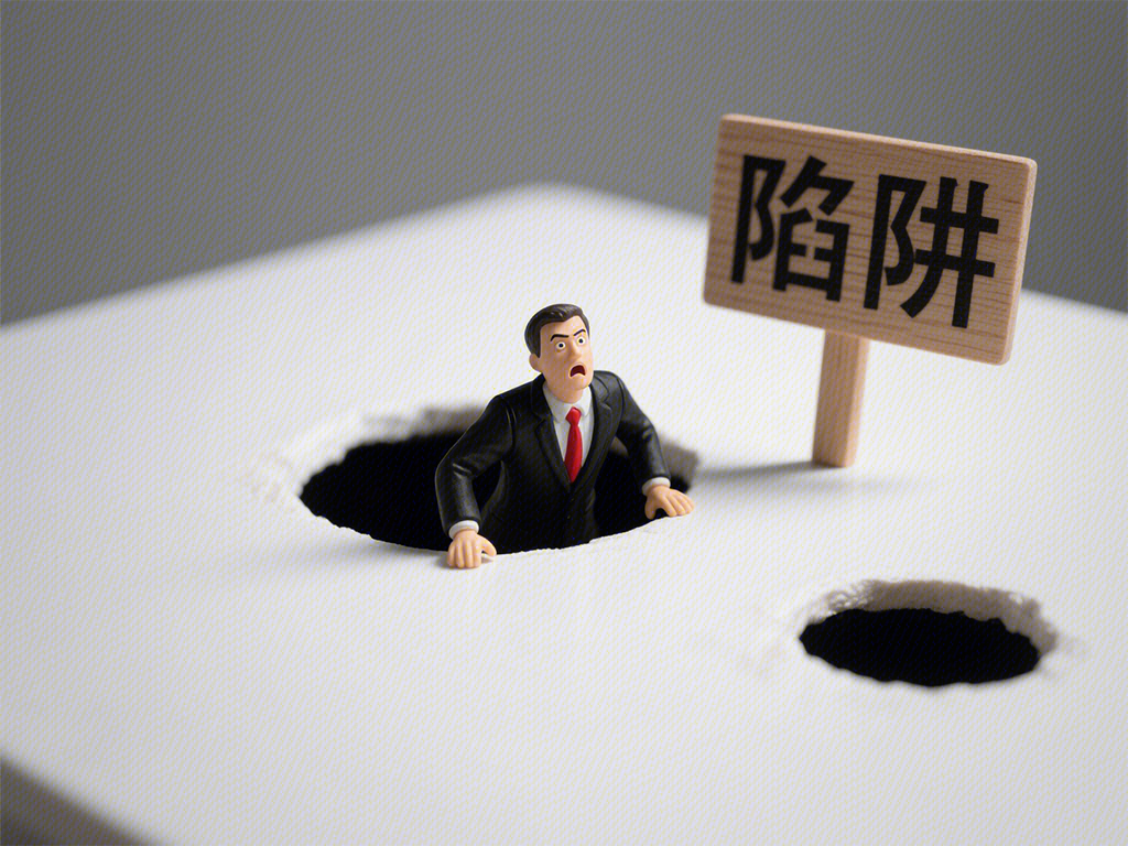 陷阱 掉入陷阱 挣扎 惊讶