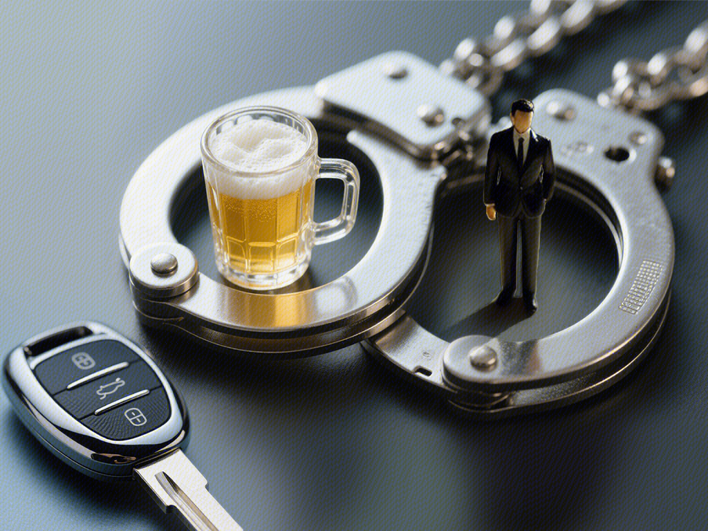 汽车钥匙 酒驾 喝酒开车 酒驾被捕 酒杯 承担刑事责任 手铐