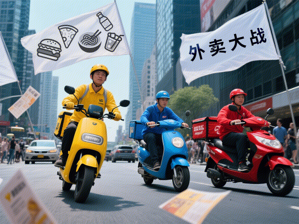 外卖大战 送外卖 外卖员 企业竞争 竞赛 较量