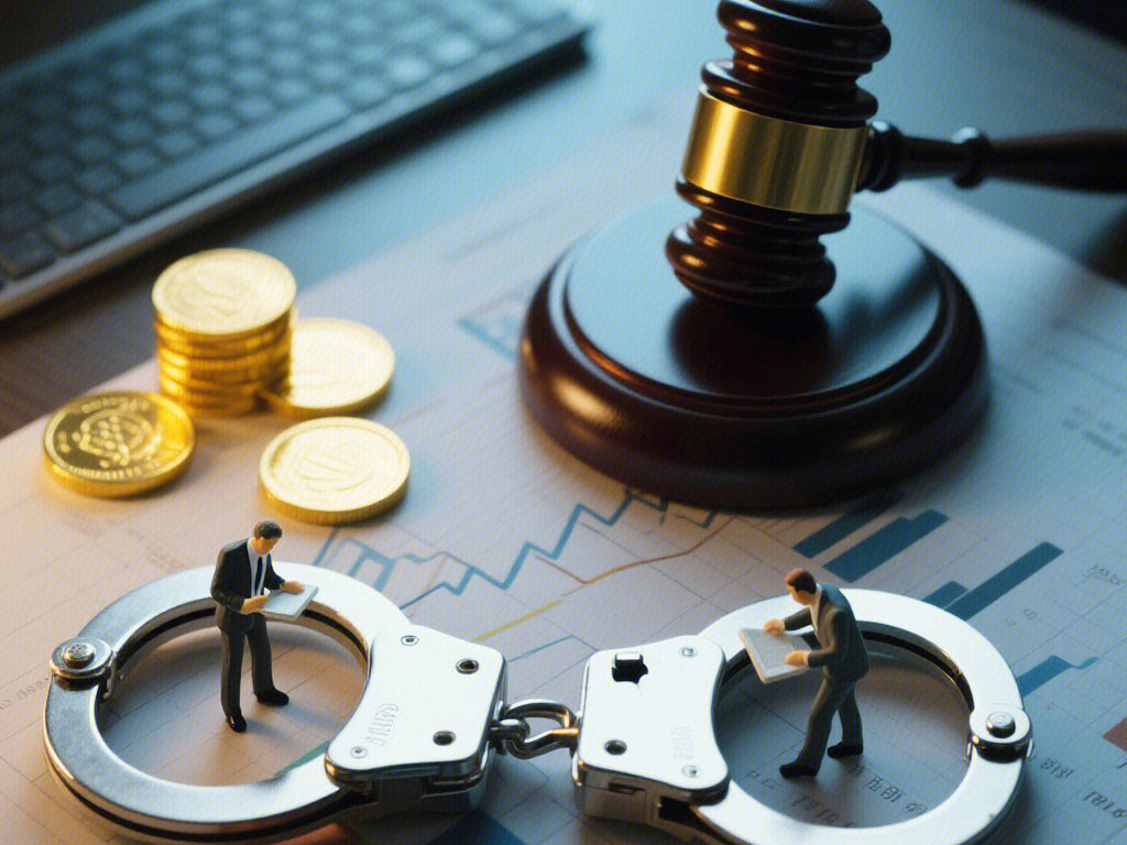起诉 法槌 金币 金融 资金 手铐 被捕 刑责 两人被抓
