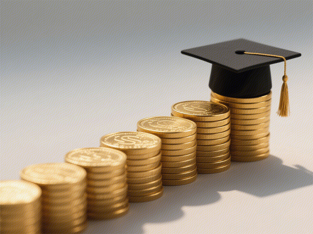 金币 资金 货币 学士帽 学历补贴 补助