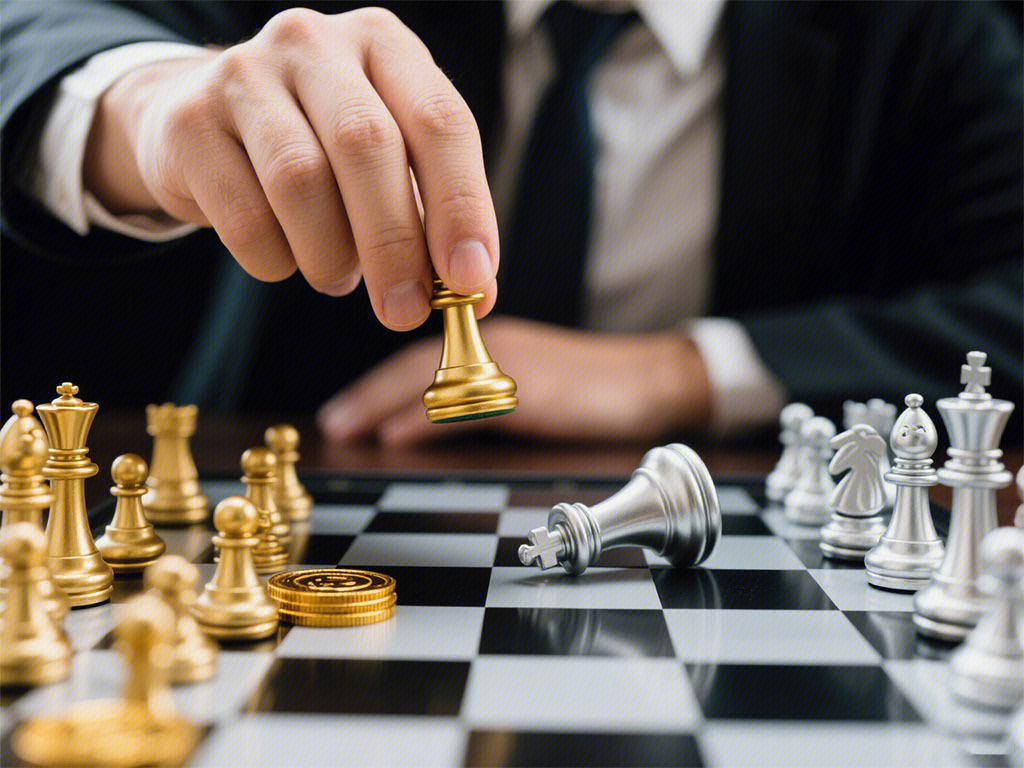 胜任 打败 胜利 赢家 下棋 棋盘 金币 货币