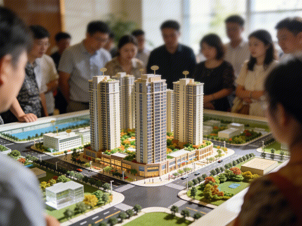 炒房热 买房热 楼市回暖 看房 买房 房子沙盘模型